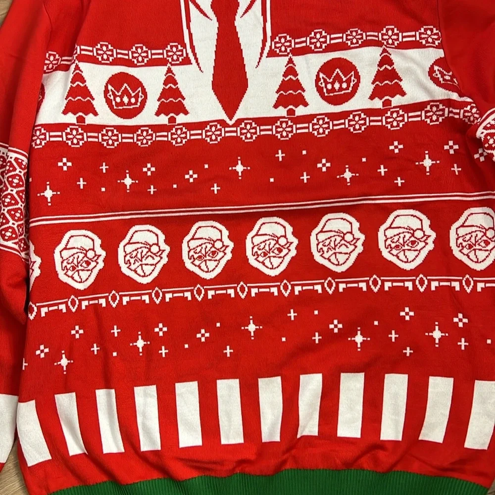 Ranboo Men's Necktie Holiday Christmas Long Sleeve Crewneck Sweater Size 4XL